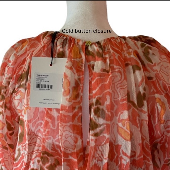 NWT Tanya Taylor’s Balloon Sleeve York Minidress. Color Guavm Multi. Size 0 - Picture 8 of 16